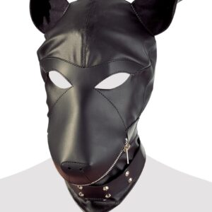 Kopfmaske „Dog“ aus weichem Lederimitat