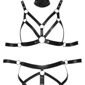 2-teiliges Bondage-Set mit Armfesseln plus Kopfmaske