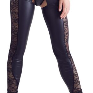 Leggings ouvert mit Spitzeneinsätzen